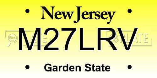 M27LRV New Jersey License Plate