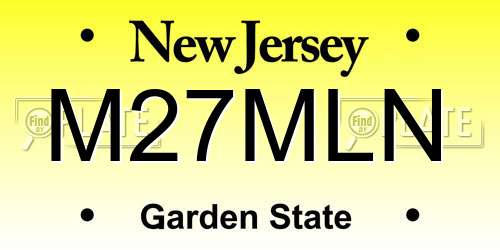 M27MLN New Jersey License Plate