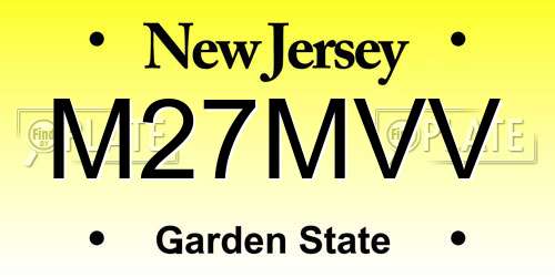 M27MVV New Jersey License Plate