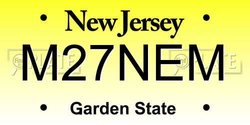 M27NEM New Jersey License Plate