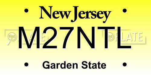 M27NTL New Jersey License Plate