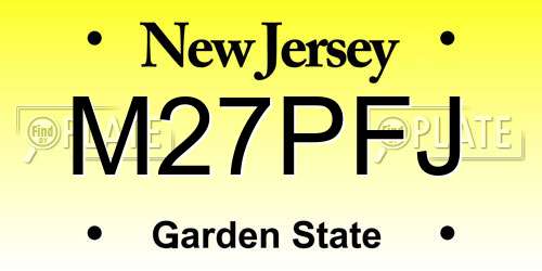 M27PFJ New Jersey License Plate