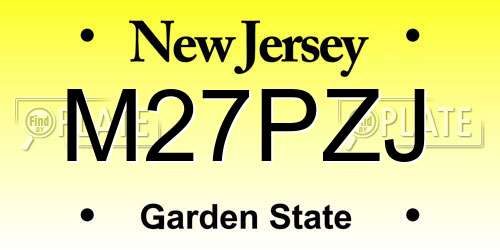 M27PZJ New Jersey License Plate