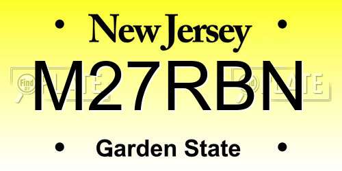 M27RBN New Jersey License Plate
