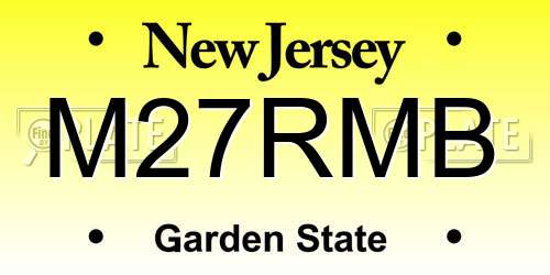 M27RMB New Jersey License Plate
