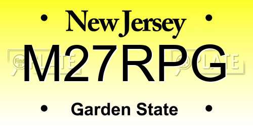 M27RPG New Jersey License Plate
