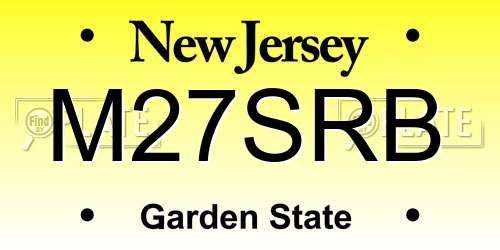 M27SRB New Jersey License Plate