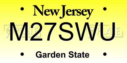 M27SWU New Jersey License Plate