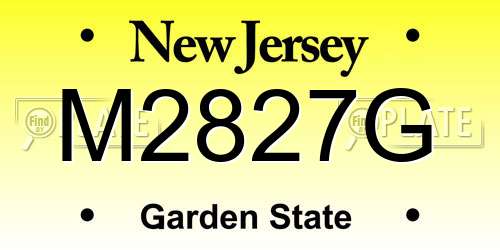 M2827G New Jersey License Plate