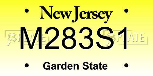 M283S1 New Jersey License Plate