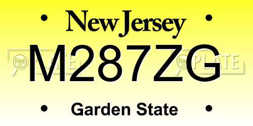 M287ZG New Jersey License Plate