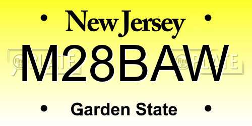 M28BAW New Jersey License Plate