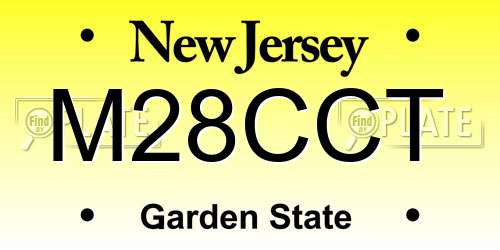 M28CCT New Jersey License Plate