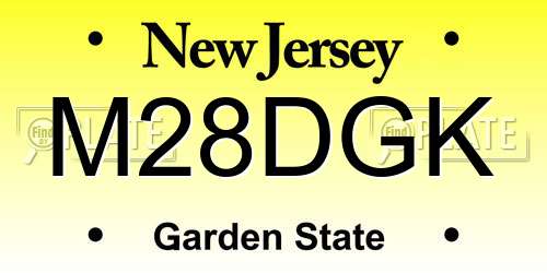 M28DGK New Jersey License Plate