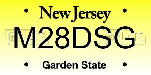 M28DSG New Jersey License Plate