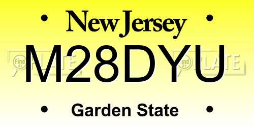 M28DYU New Jersey License Plate