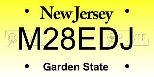 M28EDJ New Jersey License Plate