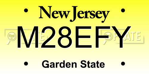 M28EFY New Jersey License Plate