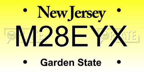 M28EYX New Jersey License Plate