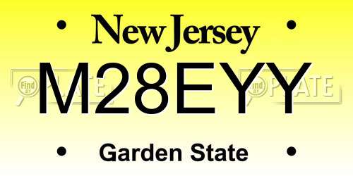 M28EYY New Jersey License Plate