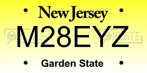 M28EYZ New Jersey License Plate