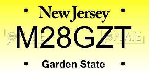 M28GZT New Jersey License Plate