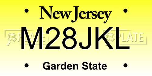 M28JKL New Jersey License Plate