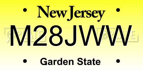 M28JWW New Jersey License Plate