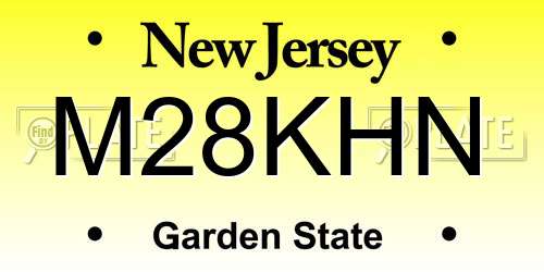 M28KHN New Jersey License Plate