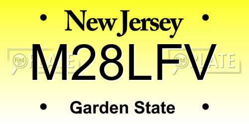 M28LFV New Jersey License Plate
