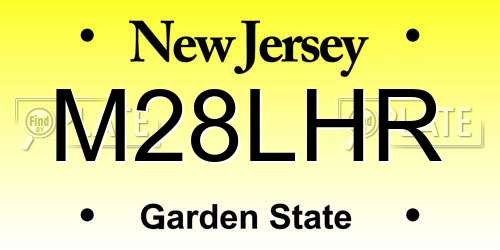 M28LHR New Jersey License Plate