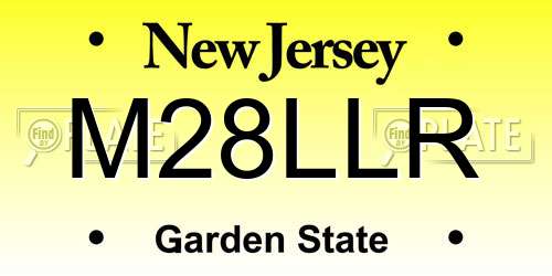 M28LLR New Jersey License Plate