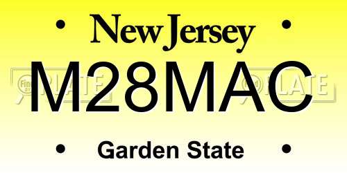 M28MAC New Jersey License Plate