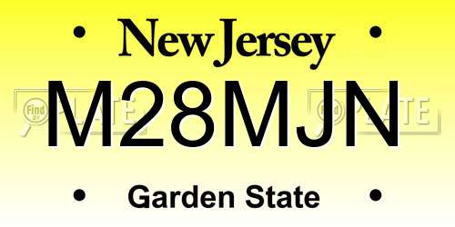 M28MJN New Jersey License Plate