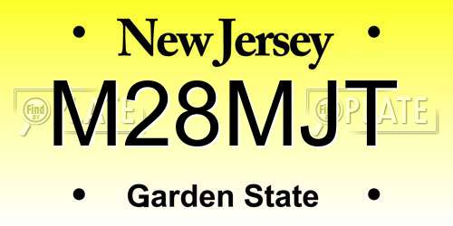 M28MJT New Jersey License Plate