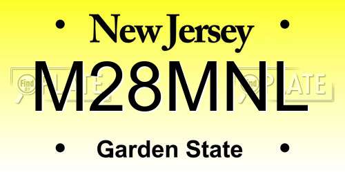 M28MNL New Jersey License Plate