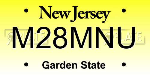 M28MNU New Jersey License Plate