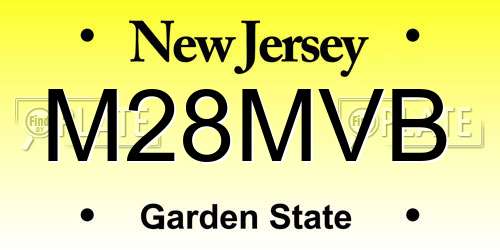 M28MVB New Jersey License Plate