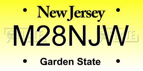 M28NJW New Jersey License Plate