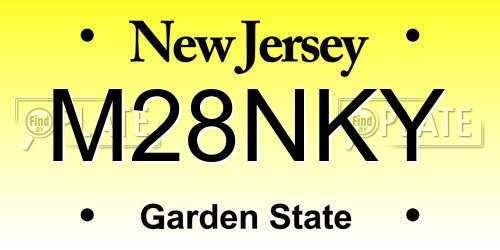 M28NKY New Jersey License Plate