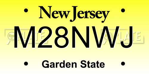 M28NWJ New Jersey License Plate