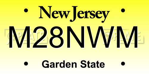 M28NWM New Jersey License Plate