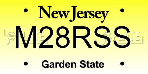 M28RSS New Jersey License Plate