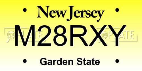 M28RXY New Jersey License Plate