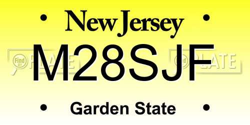 M28SJF New Jersey License Plate