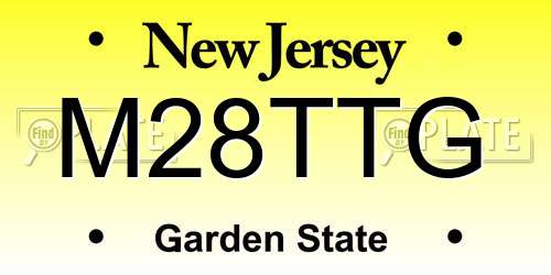 M28TTG New Jersey License Plate