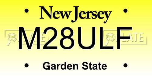M28ULF New Jersey License Plate