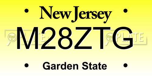 M28ZTG New Jersey License Plate