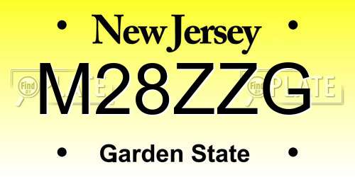 M28ZZG New Jersey License Plate
