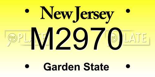 M2970 New Jersey License Plate